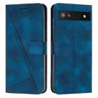 For Google Pixel 6a Dream Triangle Leather Phone Case with Lanyard(Blue) - 1