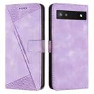 For Google Pixel 6a Dream Triangle Leather Phone Case with Lanyard(Purple) - 1