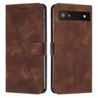 For Google Pixel 6a Dream Triangle Leather Phone Case with Lanyard(Brown) - 1