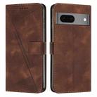 For Google Pixel 7 Dream Triangle Leather Phone Case with Long  Lanyard(Brown) - 1