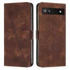 For Google Pixel 7a Dream Triangle Leather Phone Case with Lanyard(Brown) - 1