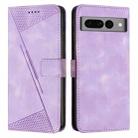 For Google Pixel 7 Pro Dream Triangle Leather Phone Case with Lanyard(Purple) - 1