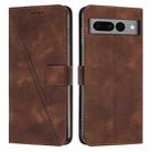 For Google Pixel 7 Pro Dream Triangle Leather Phone Case with Lanyard(Brown) - 1