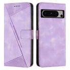 For Google Pixel 8 Pro Dream Triangle Leather Phone Case with Lanyard(Purple) - 1