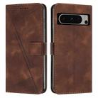 For Google Pixel 8 Pro Dream Triangle Leather Phone Case with Lanyard(Brown) - 1