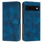 For Google Pixel 8a Dream Triangle Leather Phone Case with Long  Lanyard(Blue) - 1