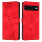 For Google Pixel 8a Dream Triangle Leather Phone Case with Long  Lanyard(Red) - 1