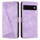 For Google Pixel 8a Dream Triangle Leather Phone Case with Long  Lanyard(Purple) - 1