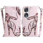 For Honor 90 3D Colored Horizontal Flip Leather Phone Case(Butterfly High-heeled) - 1