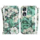 For Honor 90 3D Colored Horizontal Flip Leather Phone Case(Watercolor Flower) - 1