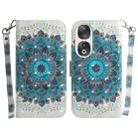 For Honor 90 3D Colored Horizontal Flip Leather Phone Case(Peacock Wreath) - 1