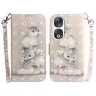 For Honor 90 3D Colored Horizontal Flip Leather Phone Case(Squirrels) - 1