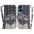 For Honor 90 Lite 3D Colored Horizontal Flip Leather Phone Case(Hug Cat) - 1