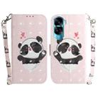 For Honor 90 Lite 3D Colored Horizontal Flip Leather Phone Case(Heart Panda) - 1