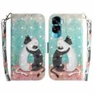 For Honor 90 Lite 3D Colored Horizontal Flip Leather Phone Case(Black White Cat) - 1