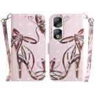 For Honor 90 Pro 3D Colored Horizontal Flip Leather Phone Case(Butterfly High-heeled) - 1