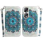 For Honor 90 Pro 3D Colored Horizontal Flip Leather Phone Case(Peacock Wreath) - 1