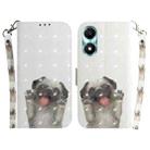 For Honor X5 Plus / Play 40C 3D Colored Horizontal Flip Leather Phone Case(Pug) - 1