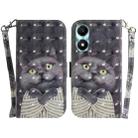 For Honor X5 Plus / Play 40C 3D Colored Horizontal Flip Leather Phone Case(Hug Cat) - 1