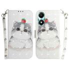 For Honor X5 Plus / Play 40C 3D Colored Horizontal Flip Leather Phone Case(Cute Cat) - 1