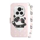 For Honor Magic6 Pro 3D Colored Horizontal Flip Leather Phone Case(Heart Panda) - 3