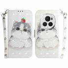 For Honor Magic6 Pro 3D Colored Horizontal Flip Leather Phone Case(Cute Cat) - 1