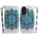 For Honor 200 3D Colored Horizontal Flip Leather Phone Case(Peacock Wreath) - 1