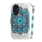 For Honor 200 3D Colored Horizontal Flip Leather Phone Case(Peacock Wreath) - 3