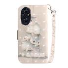 For Honor 200 3D Colored Horizontal Flip Leather Phone Case(Squirrels) - 3