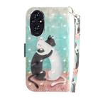 For Honor 200 3D Colored Horizontal Flip Leather Phone Case(Black White Cat) - 3