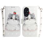 For Honor 200 3D Colored Horizontal Flip Leather Phone Case(Cute Cat) - 1
