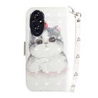For Honor 200 3D Colored Horizontal Flip Leather Phone Case(Cute Cat) - 3