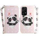 For Honor 200 Lite Global 3D Colored Horizontal Flip Leather Phone Case(Heart Panda) - 1