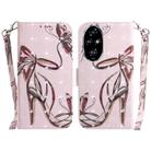 For Honor 200 Pro 3D Colored Horizontal Flip Leather Phone Case(Butterfly High-heeled) - 1