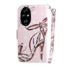 For Honor 200 Pro 3D Colored Horizontal Flip Leather Phone Case(Butterfly High-heeled) - 3