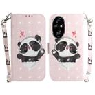 For Honor 200 Pro 3D Colored Horizontal Flip Leather Phone Case(Heart Panda) - 1