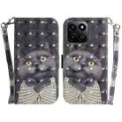 For Honor Play 60 Plus 3D Colored Horizontal Flip Leather Phone Case(Hug Cat) - 1