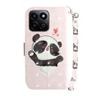 For Honor Play 60 Plus 3D Colored Horizontal Flip Leather Phone Case(Heart Panda) - 3