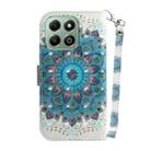 For Honor X6b 3D Colored Horizontal Flip Leather Phone Case(Peacock Wreath) - 3