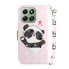 For Honor X6b 3D Colored Horizontal Flip Leather Phone Case(Heart Panda) - 3