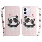 For Honor X60i 3D Colored Horizontal Flip Leather Phone Case(Heart Panda) - 1