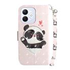 For Honor X60i 3D Colored Horizontal Flip Leather Phone Case(Heart Panda) - 3