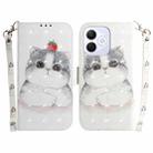 For Honor X60i 3D Colored Horizontal Flip Leather Phone Case(Cute Cat) - 1