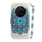 For Honor Magic7 Pro 3D Colored Horizontal Flip Leather Phone Case(Peacock Wreath) - 3