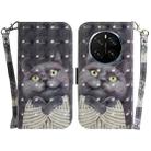 For Honor Magic7 Pro 3D Colored Horizontal Flip Leather Phone Case(Hug Cat) - 1