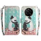 For Honor Magic7 3D Colored Horizontal Flip Leather Phone Case(Black White Cat) - 1