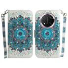 For Honor X9c 3D Colored Horizontal Flip Leather Phone Case(Peacock Wreath) - 1