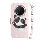 For Honor X9c 3D Colored Horizontal Flip Leather Phone Case(Heart Panda) - 3