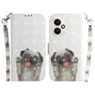 For Honor 400 Global 156.5mm 3D Colored Horizontal Flip Leather Phone Case(Pug) - 1