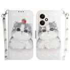For Honor 400 Global 156.5mm 3D Colored Horizontal Flip Leather Phone Case(Cute Cat) - 1